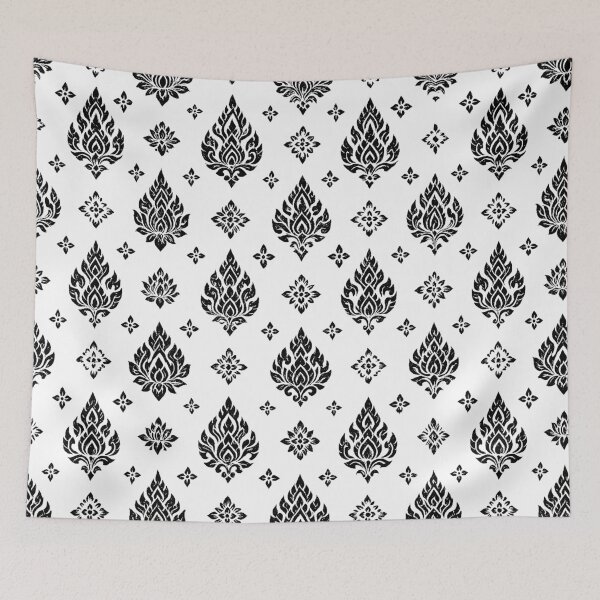 Item preview, Thai Luxury Seamless Pattern – Gold Kanok Design on Dark Navy Background designed and sold by HAFIZ-DP.