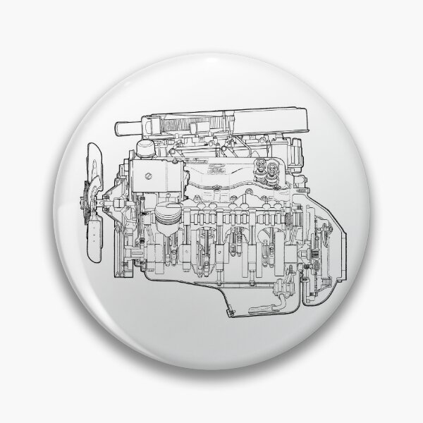 Item preview, 1962 Chevy 409 Horsepower V8 Engine Schematic Diagram (Black Typeset) designed and sold by YuckyCat.