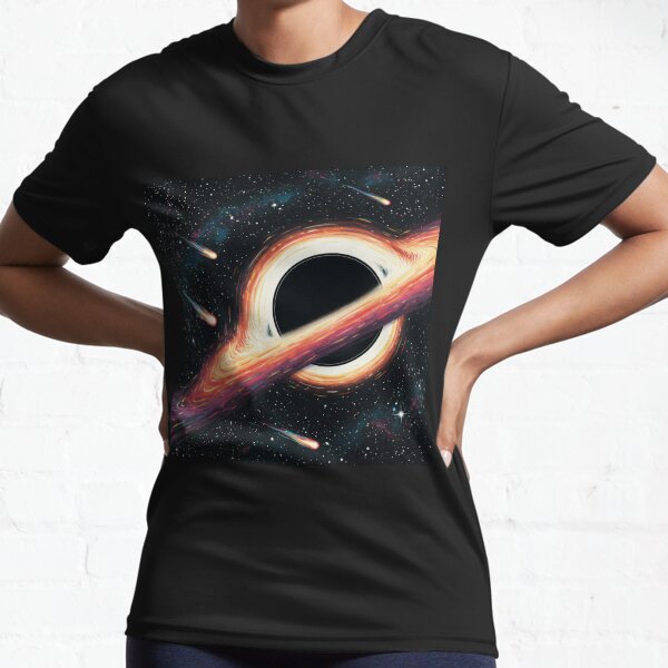 Item preview, Psychedelic Watercolor Black Hole with Rainbow Plasma Jets and Glowing Meteors designed and sold by TrikoPaws.