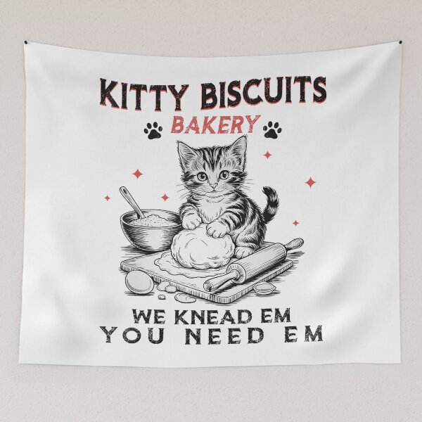Item preview, Kitty Biscuits We Knead Em You Need Em Cat Lover Baking Retro designed and sold by Cute-Collection.