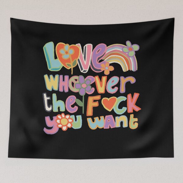 Item preview, Love Whoever The F You Want LGBTQ Rainbow Pride Cute Hearts Retro designed and sold by Filek-mable.