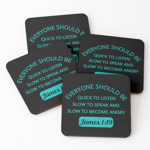 Item preview, Quick to Listen, Slow to Speak - James 1:19 - Bible verse designed and sold by MoriaStore.