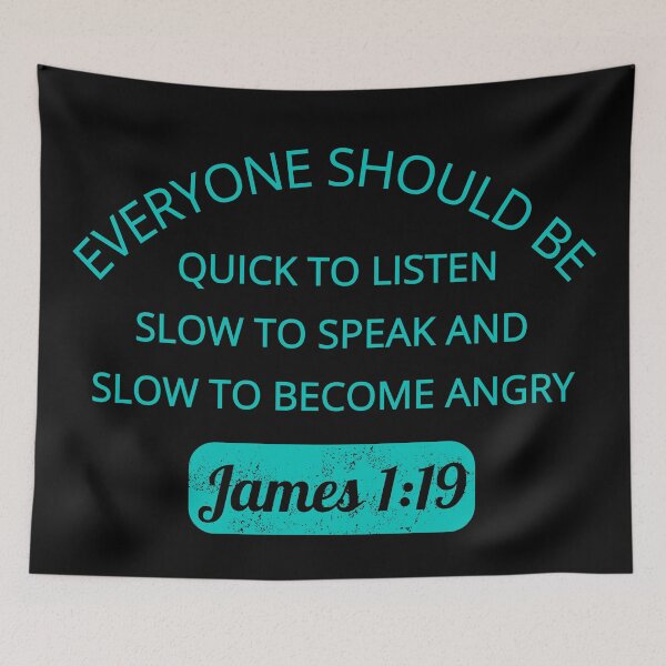 Item preview, Quick to Listen, Slow to Speak - James 1:19 - Bible verse designed and sold by MoriaStore.