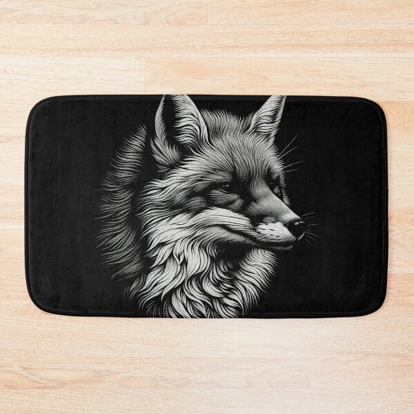 Item preview, Black and White Realistic Fox designed and sold by TurtleDojo.