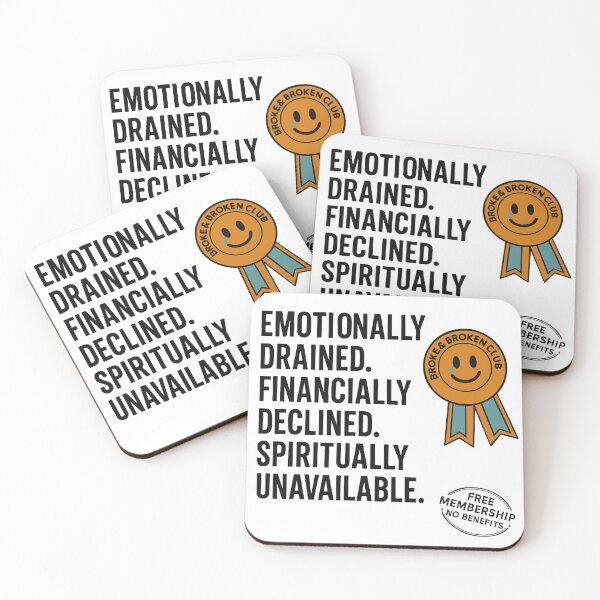 Item preview, Broke & Broken Club : Free Membership No Benefits designed and sold by BarelyDesigned.