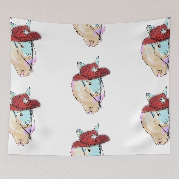 Item preview, Rainbow Bunny in Canadian Cowboy Hat – animalsinhats designed and sold by Ashley’sAnimalz.