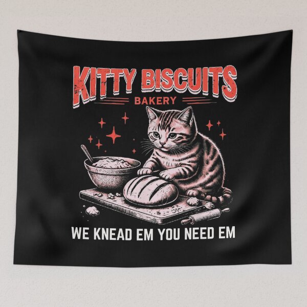 Item preview, Kitty Biscuits We Knead Em You Need Em Vintage Baking Style designed and sold by Cute-Collection.