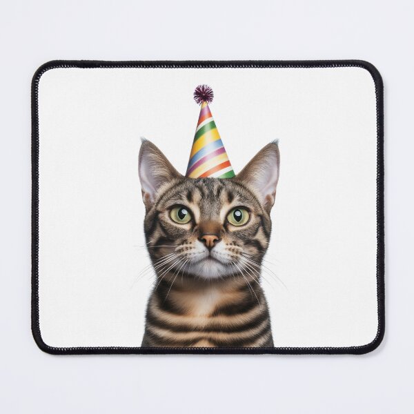 Item preview, Cute Bengal Cat with Party Hat Birthday Celebration designed and sold by LazyOwlStore.