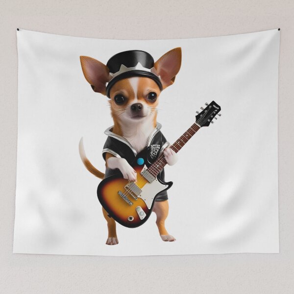 Item preview, Rockstar Chihuahua Funny Music Dog Design for Pet Lovers designed and sold by Fredster1966.