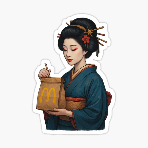 Item preview, Geisha Meets Fast Food – Unexpected Tradition designed and sold by AleTot.