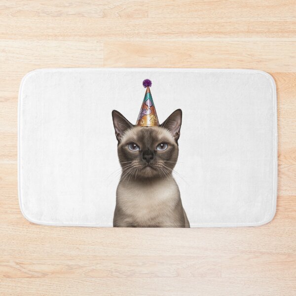 Item preview, Cute Burmese Cat with Party Hat Birthday Celebration designed and sold by LazyOwlStore.