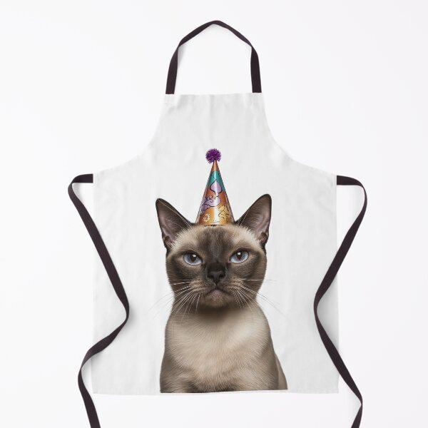 Item preview, Cute Burmese Cat with Party Hat Birthday Celebration designed and sold by LazyOwlStore.