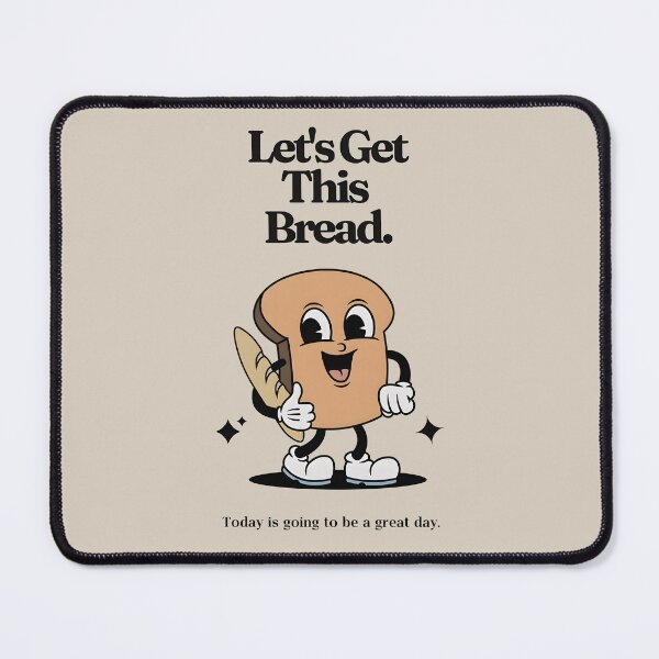 Item preview, Retro Mascot Art PRINT, Let's Get This Bread, Motivational Kitchen Wall Art, Vintage Home Office Decor designed and sold by DuneHaicna.