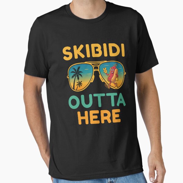 Item preview, Funny Summer Hot Dog Farewell Meme Skibidi Outta Here designed and sold by snarkycanvas.
