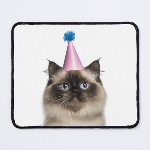 Item preview, Cute Himalayan Cat with Party Hat Birthday Celebration designed and sold by LazyOwlStore.