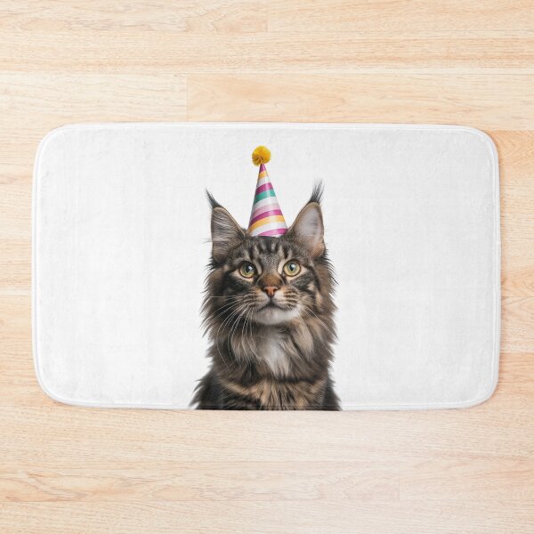 Item preview, Cute Maine Coon Cat with Party Hat Birthday Celebration designed and sold by LazyOwlStore.