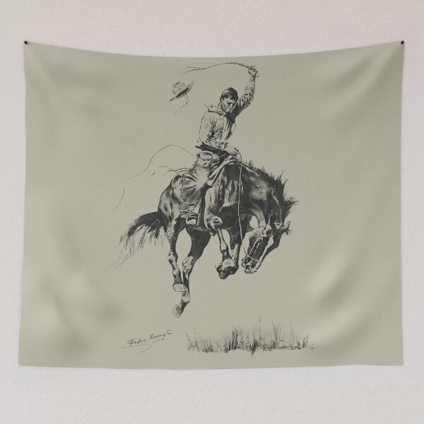 Item preview, Western Cowboy Sketch PAIR | Vintage Wall Art | Mid Century Decor designed and sold by DuneHaicna.