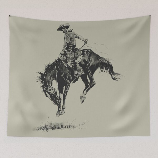 Item preview, Western Cowboy Sketch PAIR | Vintage Wall Art designed and sold by DuneHaicna.