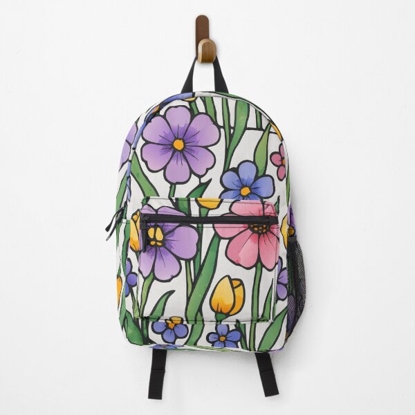 Artikelvorschau, Wildblumenmuster im Buntglasstil – Farbenfrohes Blumendesign entworfen und verkauft von donwillisjrart.