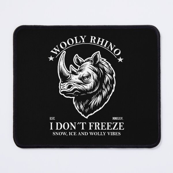 Item preview, Woolly rhinoceros - prehistoric - Stone Age rhinoceros, "I don't freeze" designed and sold by RetroMaritalArt.