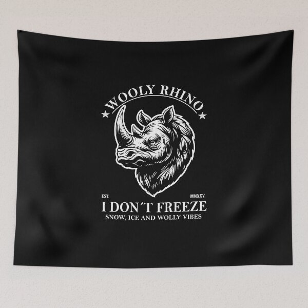 Item preview, Woolly rhinoceros - prehistoric - Stone Age rhinoceros, "I don't freeze" designed and sold by RetroMaritalArt.