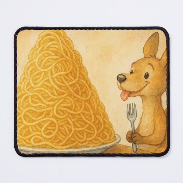 Item preview, Funny kangaroo eating spaghetti designed and sold by Mauswohn.