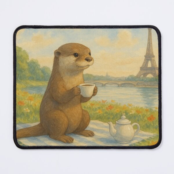 Item preview, Funny otter has a picnic in Paris designed and sold by Mauswohn.