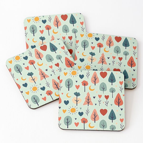 Item preview, Whimsical Folk Forest - Pastel Pattern designed and sold by Ajay Creative Studio.