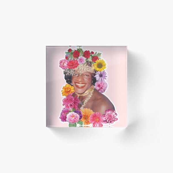 Flowerful Marsha P. Johnson Acrylic Block