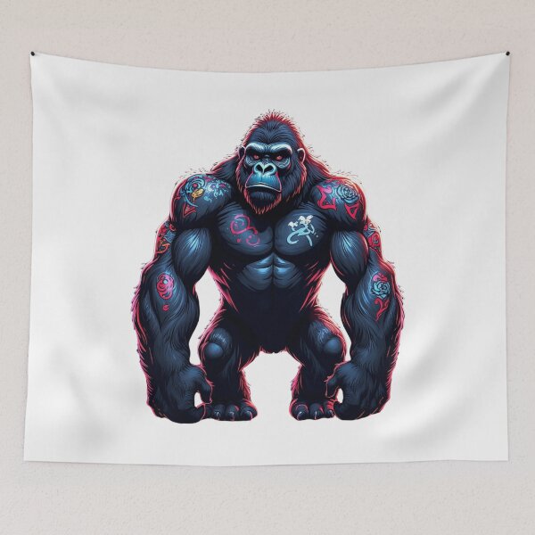 Item preview, Tattooed Gorilla Art - Bold and Vibrant Design designed and sold by latelierdechris.