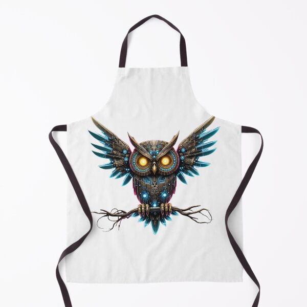 Item preview, Cybernetic Neon Owl - Futuristic Tech Art designed and sold by latelierdechris.