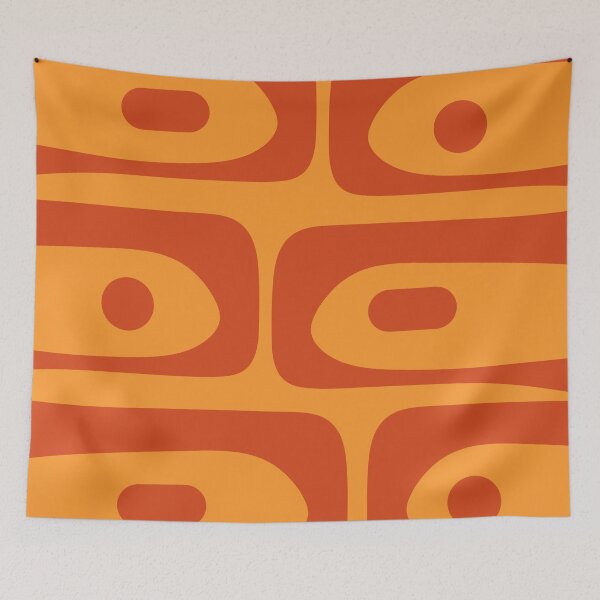 Item preview, Mid Century Modern Piquet Abstract Pattern in Retro Orange Tones designed and sold by kierkegaard.