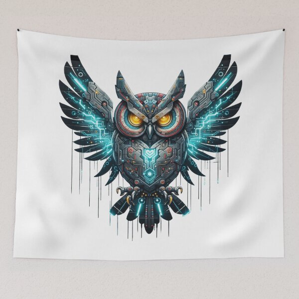 Item preview, Cyber Owl Graffiti - Futuristic Street Art designed and sold by latelierdechris.