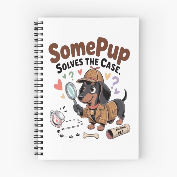 Item preview, SomePup Solves the Case – Dachshund Detective Cartoon Art designed and sold by Petpixy.