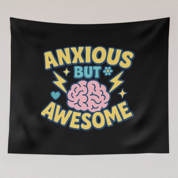 Item preview, Anxious But Awesome Funny Mental Health Design designed and sold by CoolCreative.