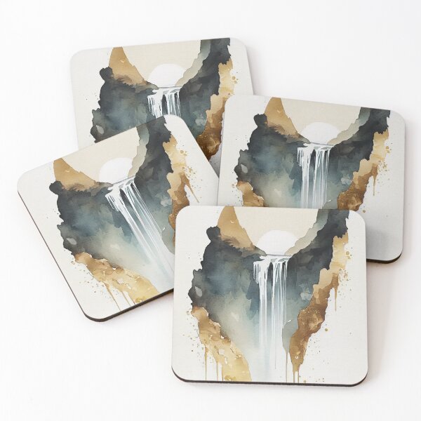 Item preview, Golden Waterfall Watercolor designed and sold by ShadowAndSlate.