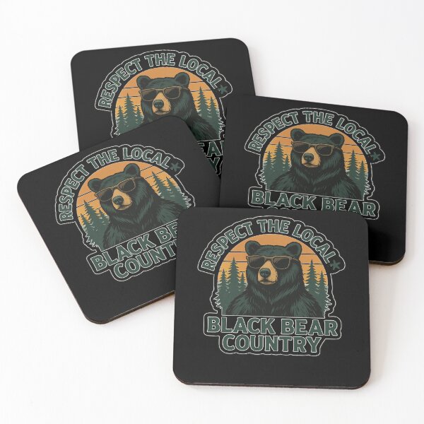 Item preview, Respect The Local Black Bear Country Retro Nature Art designed and sold by CoolCreative.