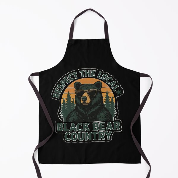Item preview, Respect The Local Black Bear Country Retro Nature Art designed and sold by CoolCreative.