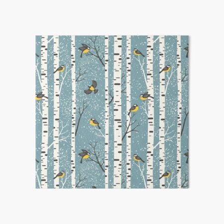 Snowy Birches Art Board Print