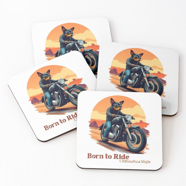 Item preview, Born to Ride Chihuahua Motorcycle Art Print designed and sold by Iuqiune.