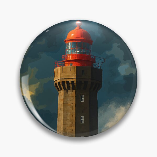 Item preview, Jument Lighthouse - Vintage Ouessant Storm Poster designed and sold by Atelier Brume.