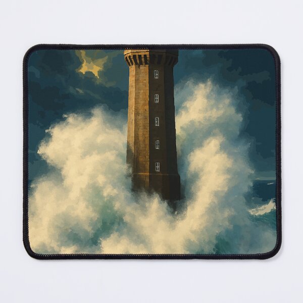 Item preview, Jument Lighthouse - Vintage Ouessant Storm Poster designed and sold by Atelier Brume.