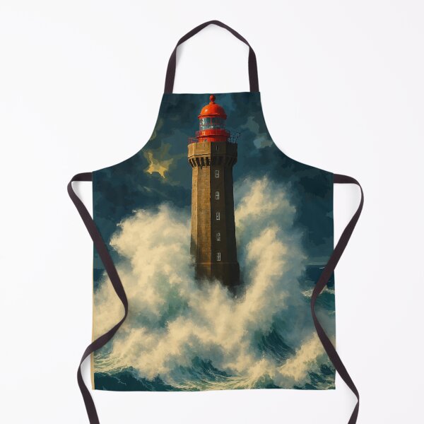 Item preview, Jument Lighthouse - Vintage Ouessant Storm Poster designed and sold by Atelier Brume.