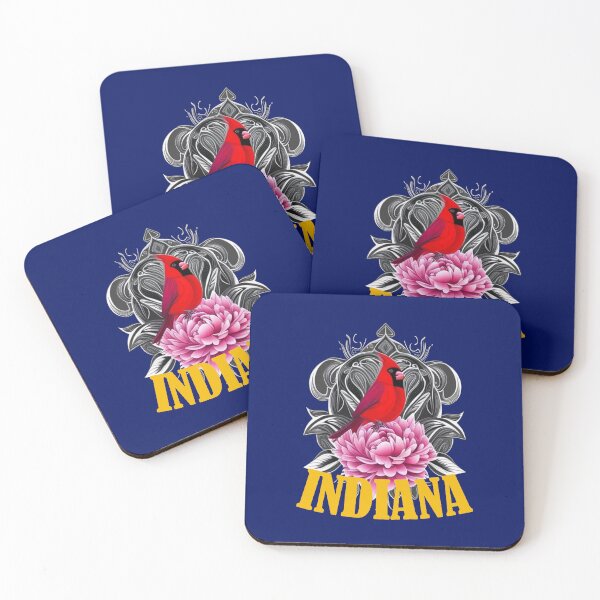 Item preview, Cardinal Bird With Peony Indiana State Tattoo Art designed and sold by taiche.