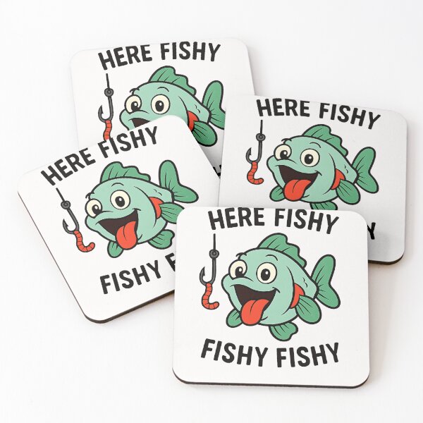 Item preview, Here Fishy Fisherman Funny Fishing Lover Cute Fish Worm designed and sold by cawtoon.