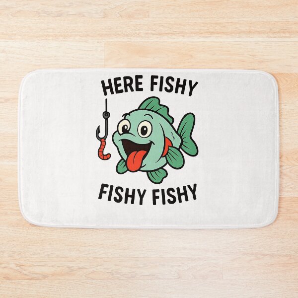 Item preview, Here Fishy Fisherman Funny Fishing Lover Cute Fish Worm designed and sold by cawtoon.