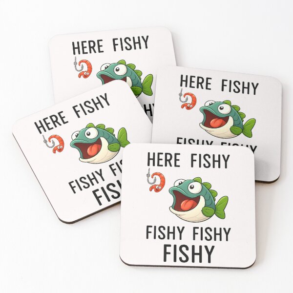 Item preview, Here Fishy Fisherman Funny Fishing Lover Cute Fish Worm  designed and sold by cawtoon.