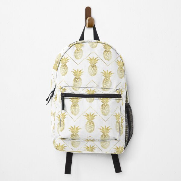 Item preview, White and gold boho chic pineapples designed and sold by Home Cyn Home.