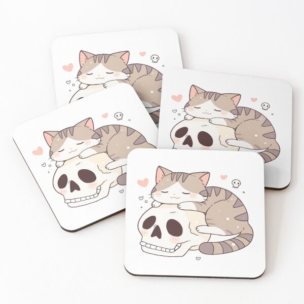Item preview, Cat on a skull designed and sold by MendaciousMina.