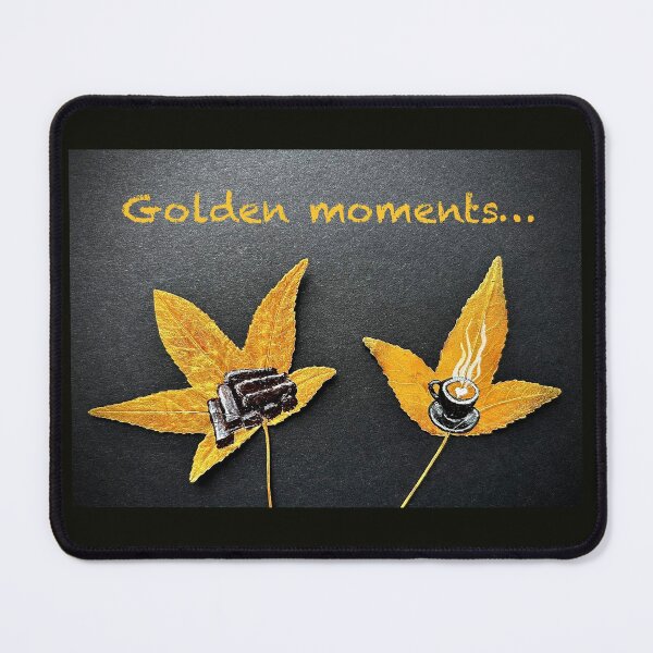 Item preview, Golden Moments, Coffee and Cake Painting on Autumn Leaves designed and sold by Art by Agnes Bosze.